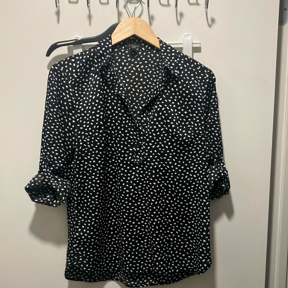 Ann Taylor speckled camp shirt